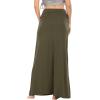 imageLYANER Womens Casual High Waist Solid Flare Long Maxi SkirtArmy Green