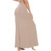 imageLYANER Womens Casual High Waist Solid Flare Long Maxi SkirtBeige