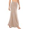 imageLYANER Womens Casual High Waist Solid Flare Long Maxi SkirtBeige