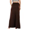 imageLYANER Womens Casual High Waist Solid Flare Long Maxi SkirtBrown