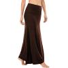 imageLYANER Womens Casual High Waist Solid Flare Long Maxi SkirtBrown