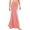 imageLYANER Womens Casual High Waist Solid Flare Long Maxi SkirtCoral Pink