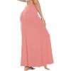 imageLYANER Womens Casual High Waist Solid Flare Long Maxi SkirtCoral Pink