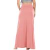 imageLYANER Womens Casual High Waist Solid Flare Long Maxi SkirtCoral Pink