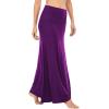imageLYANER Womens Casual High Waist Solid Flare Long Maxi SkirtDark Purple