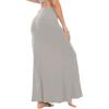 imageLYANER Womens Casual High Waist Solid Flare Long Maxi SkirtGray