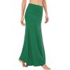 imageLYANER Womens Casual High Waist Solid Flare Long Maxi SkirtGreen