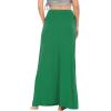 imageLYANER Womens Casual High Waist Solid Flare Long Maxi SkirtGreen