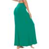 imageLYANER Womens Casual High Waist Solid Flare Long Maxi SkirtLake Green