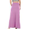 imageLYANER Womens Casual High Waist Solid Flare Long Maxi SkirtLight Purple