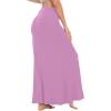 imageLYANER Womens Casual High Waist Solid Flare Long Maxi SkirtLight Purple