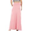 imageLYANER Womens Casual High Waist Solid Flare Long Maxi SkirtPink