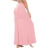 imageLYANER Womens Casual High Waist Solid Flare Long Maxi SkirtPink