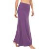 imageLYANER Womens Casual High Waist Solid Flare Long Maxi SkirtPurple