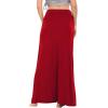 imageLYANER Womens Casual High Waist Solid Flare Long Maxi SkirtRed