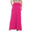 imageLYANER Womens Casual High Waist Solid Flare Long Maxi SkirtRose