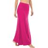 imageLYANER Womens Casual High Waist Solid Flare Long Maxi SkirtRose