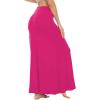 imageLYANER Womens Casual High Waist Solid Flare Long Maxi SkirtRose