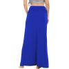 imageLYANER Womens Casual High Waist Solid Flare Long Maxi SkirtRoyal Blue