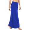 imageLYANER Womens Casual High Waist Solid Flare Long Maxi SkirtRoyal Blue