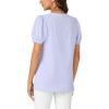 imageLYANER Womens Dressy Casual Summer Tops V Neck Pleated Short Sleeve Blouses Loose Work Tunic ShirtsLight Blue