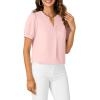 imageLYANER Womens Dressy Casual Summer Tops V Neck Pleated Short Sleeve Blouses Loose Work Tunic ShirtsLight Pink