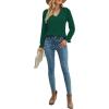 imageLYANER Womens Elegant Lace V Neck Lined Long Sleeve Tunic Blouse Shirt TopDark Green