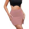 imageLYANER Womens Sexy Slit Slit Hem Stretchy Waist Bodycon Short SkirtsDusty Pink