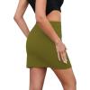 imageLYANER Womens Sexy Slit Slit Hem Stretchy Waist Bodycon Short SkirtsOlive Green