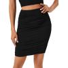imageLYANER Womens Stretch High Waist Ruched Bodycon Pencil Club Short Mini SkirtBlack