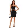imageLYANER Womens Stretch High Waist Ruched Bodycon Pencil Club Short Mini SkirtBlack
