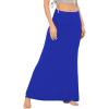 imageLYANER Womens Casual High Waist Solid Flare Long Maxi SkirtRoyal Blue