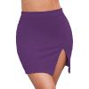imageLYANER Womens Sexy Slit Slit Hem Stretchy Waist Bodycon Short SkirtsDark Purple