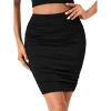 imageLYANER Womens Stretch High Waist Ruched Bodycon Pencil Club Short Mini SkirtBlack
