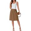 imageLYANER Womens Button Front Hight Waist Aline Loose Midi Skirt with Side PocketDark Brown