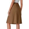 imageLYANER Womens Button Front Hight Waist Aline Loose Midi Skirt with Side PocketDark Brown
