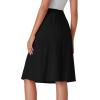 imageLYANER Womens Button Front Hight Waist Aline Loose Midi Skirt with Side PocketSolid Black
