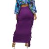 imageLYANER Womens Fringed Side Tassels Elastic Waist Slim Bodycon Pencil Maxi SkirtsDark Purple