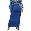 imageLYANER Womens Fringed Side Tassels Elastic Waist Slim Bodycon Pencil Maxi SkirtsRoyal Blue