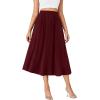 imageLYANER Womens High Elastic Waist Pleated Flare A Line Midi Skirt with PocketsCoffee