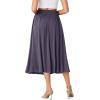 imageLYANER Womens High Elastic Waist Pleated Flare A Line Midi Skirt with PocketsDusty Blue