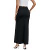 imageLYANER Womens High Waist Slit Split Solid Bodycon Long Maxi SkirtBlack