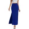 imageLYANER Womens High Waist Slit Split Solid Bodycon Long Maxi SkirtRoyal Blue