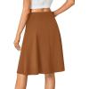 imageLYANER Womens Knee Length Casual Skirt Stretchy Button High Waist ALine Flared Vintage Midi Skirts with PocketBrown