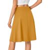 imageLYANER Womens Knee Length Casual Skirt Stretchy Button High Waist ALine Flared Vintage Midi Skirts with PocketYellow
