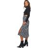 imageLYANER Womens Leopard Print Side Split High Waist Zipper Midi SkirtBlack