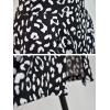 imageLYANER Womens Leopard Print Side Split High Waist Zipper Midi SkirtBlack