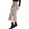 imageLYANER Womens Leopard Print Side Split High Waist Zipper Midi SkirtCoffee