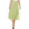 imageLYANER Womens Leopard Print Side Split High Waist Zipper Midi SkirtFloral Light Green