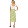 imageLYANER Womens Leopard Print Side Split High Waist Zipper Midi SkirtFloral Light Green